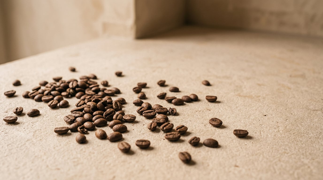Granos de café de especialidad recién tostados por BRUMA